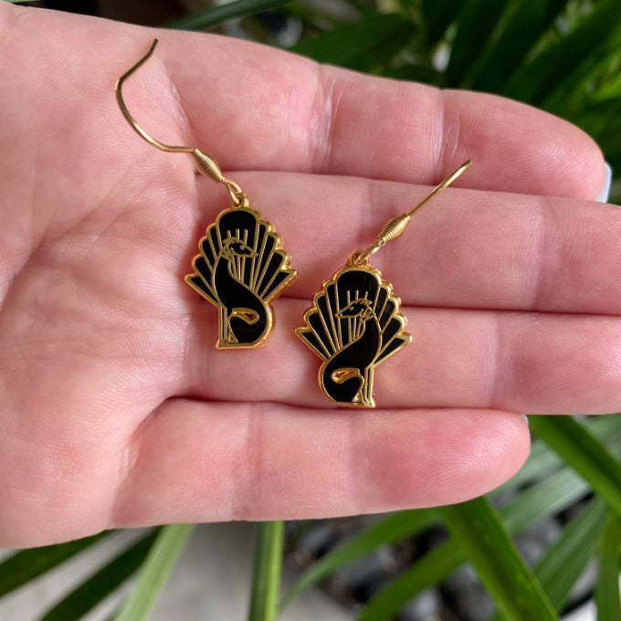 Deco Hound Enamel Earrings