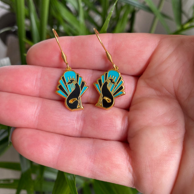 Deco Hound Enamel Earrings