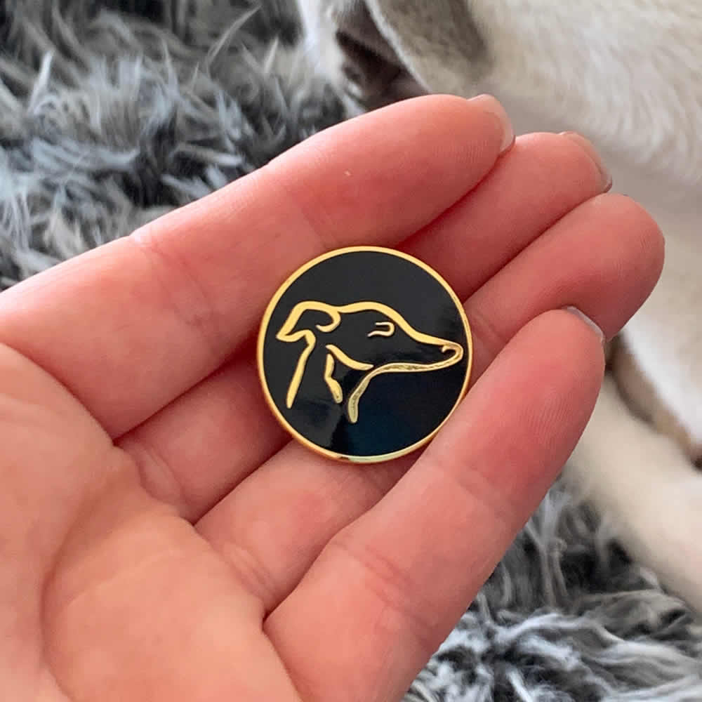 Regal Hound Enamel Pins - Black
