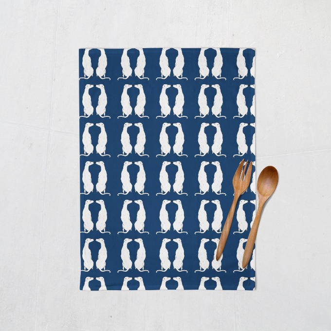 Navy Smoochies Tea Towel