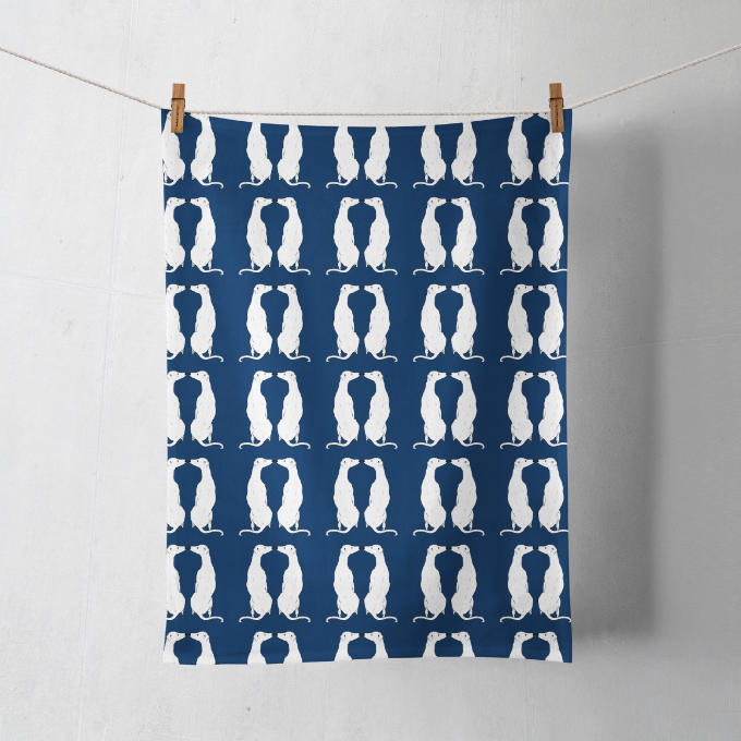 Navy Smoochies Tea Towel