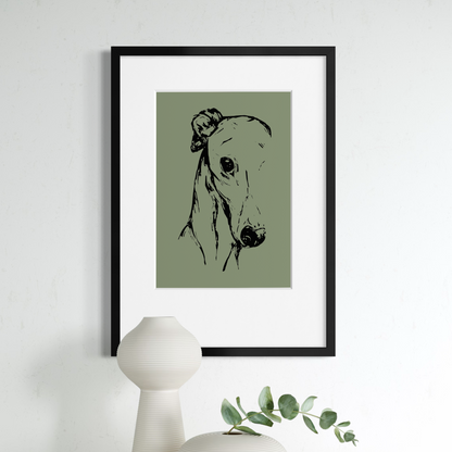 Phantom in Sage A3 Art Print