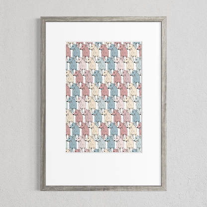 Sweetheart Candy Hounds A3 Art Print