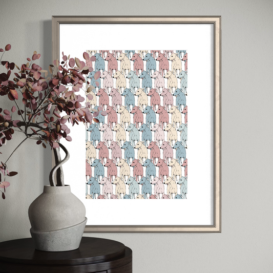 Sweetheart Candy Hounds A3 Art Print