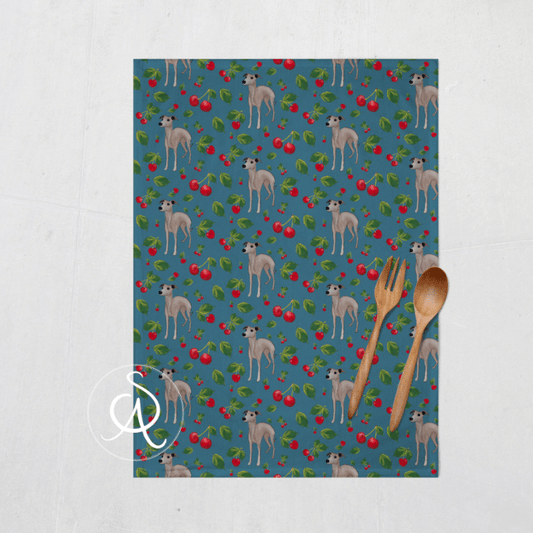 Cherry and Hound Tea Towel