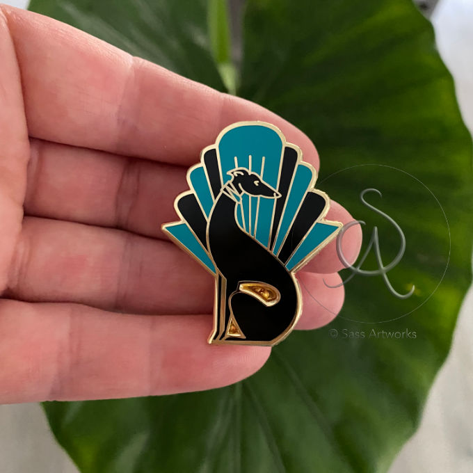Deco Hound Enamel Pin