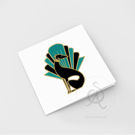 Deco Hound Greeting Card