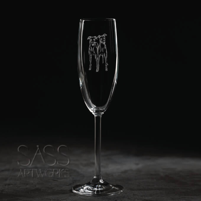Etched Champagne Glass