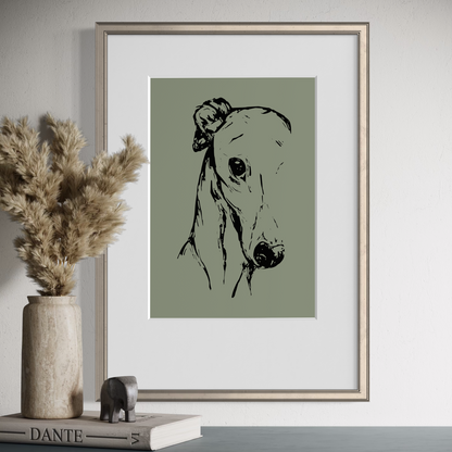 Phantom in Sage A3 Art Print