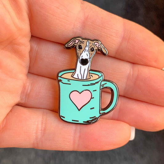 Pup of Coffee Enamel Pin