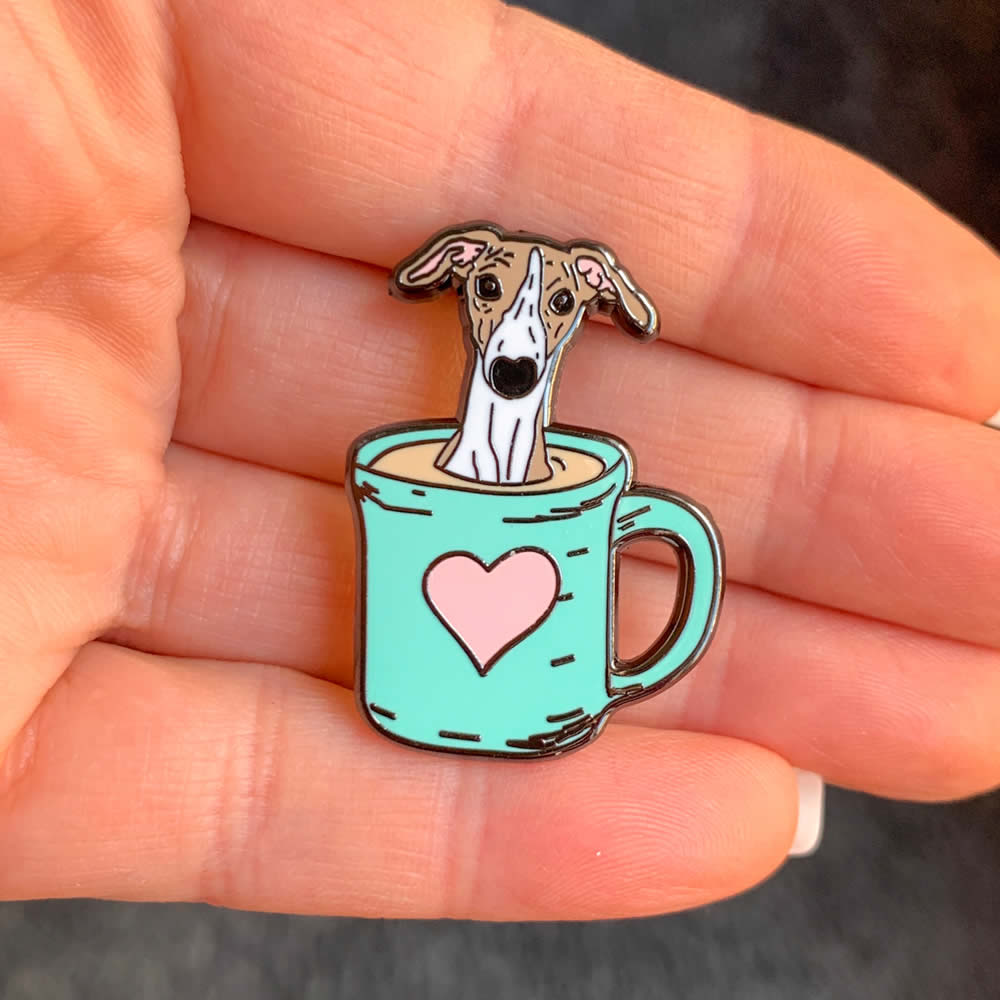 Pup of Coffee Enamel Pin