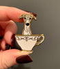 Pup of Tea Enamel Pin