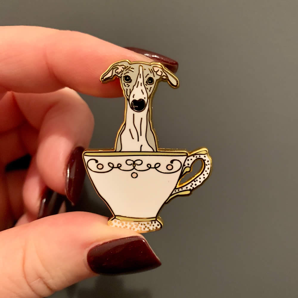 Pup of Tea Enamel Pin