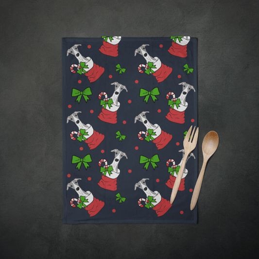 Pup of Cheer Tea Towel Ink