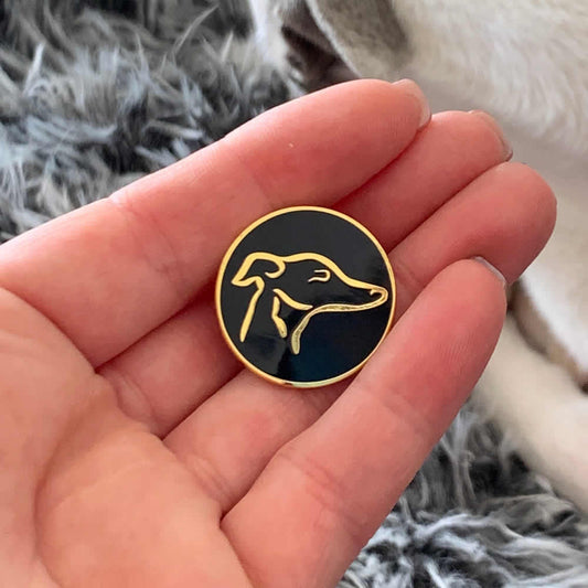 Regal Hound Enamel Pins - Black