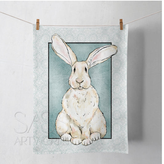 Winston the Bunny Tea Towel