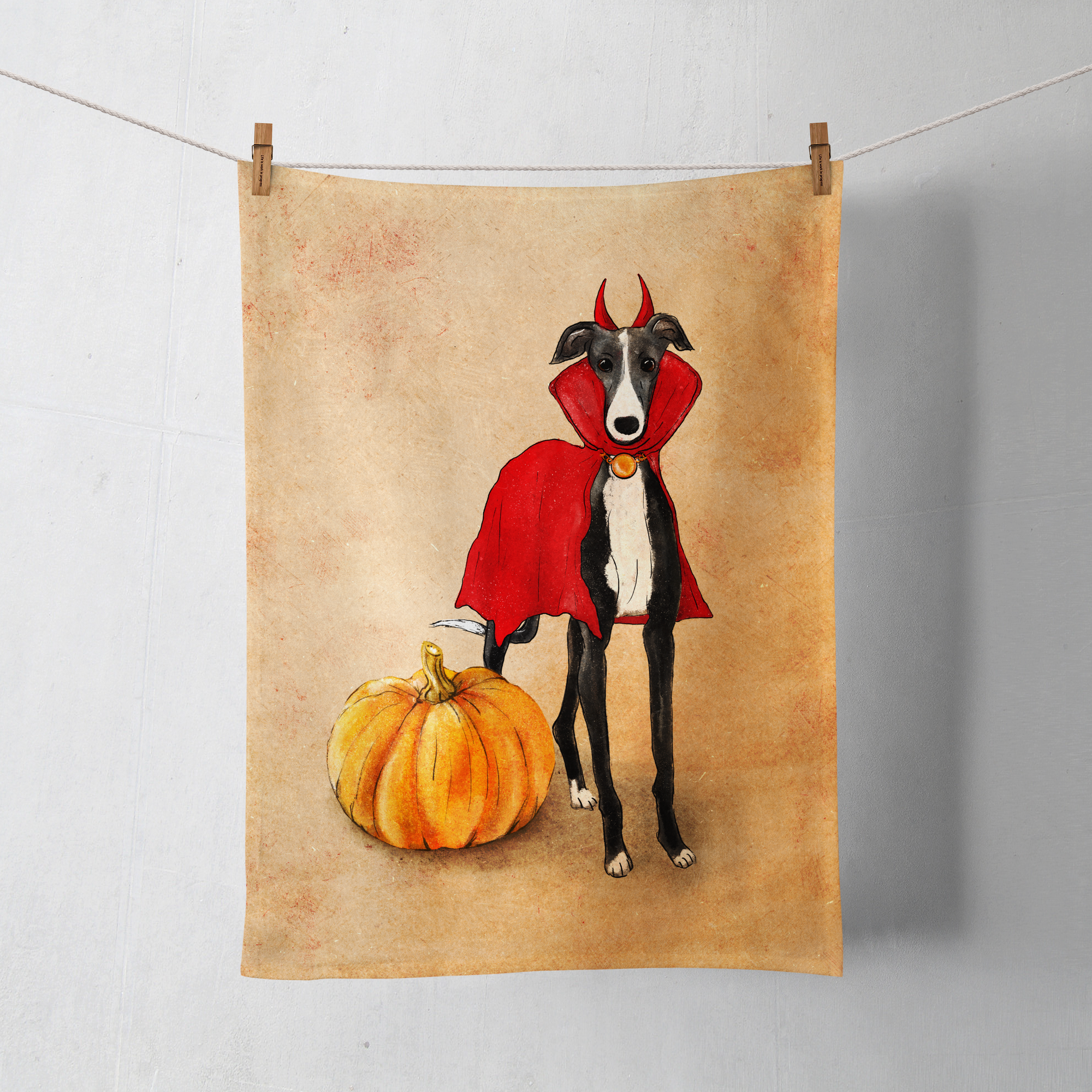 Devil Dog Tea Towel