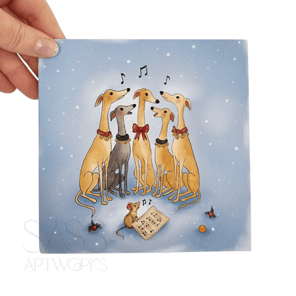 Hark the Herald Hounds Square Christmas Card