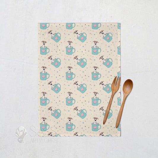 Pup of Coffee Tea Towel