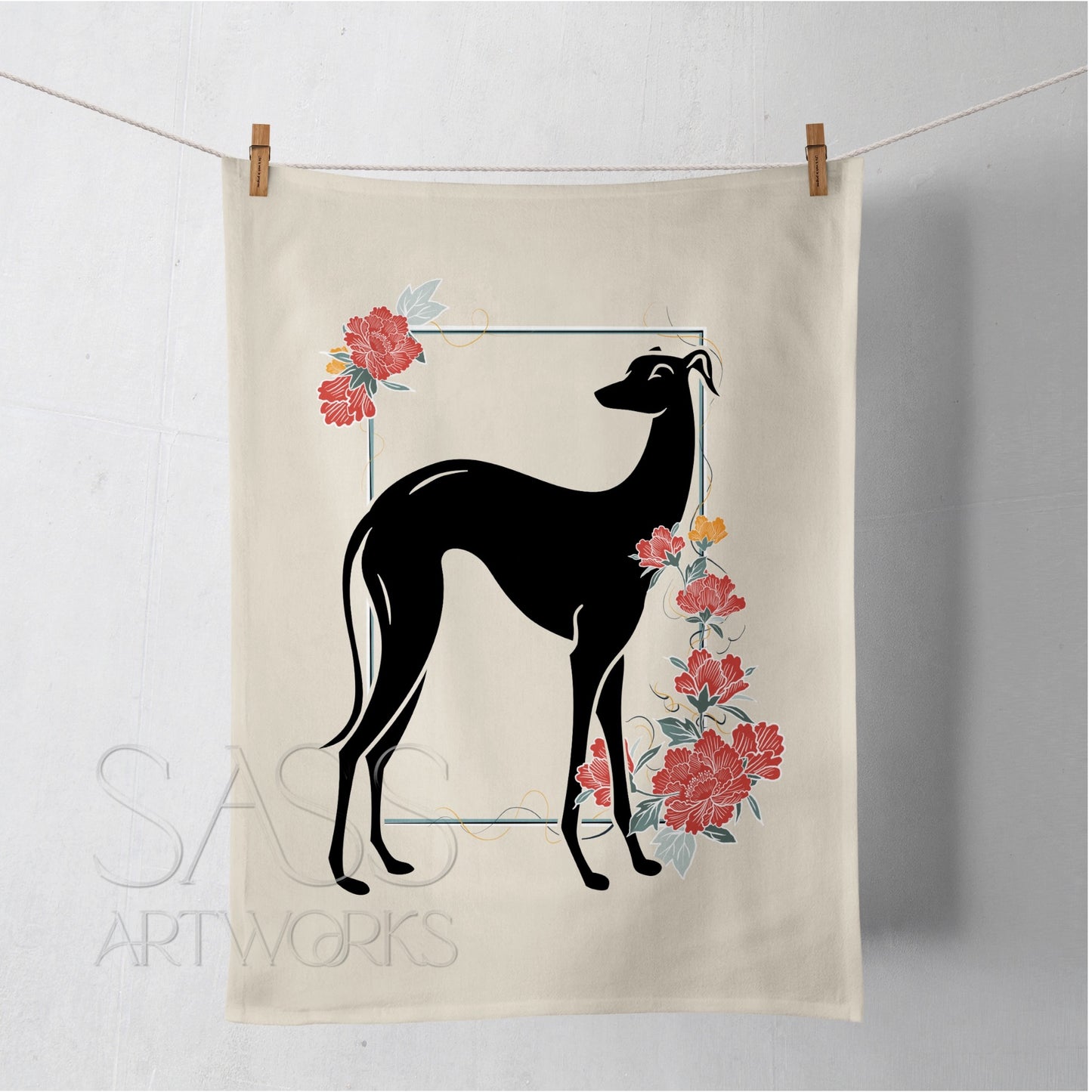 Rita and Peony Tea Towel