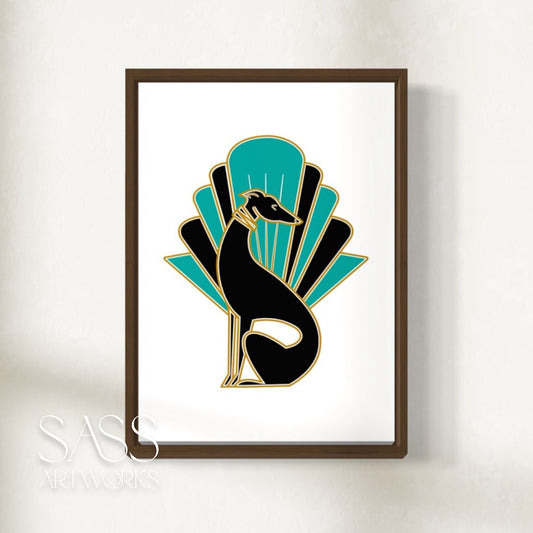 Deco Hound Art Print