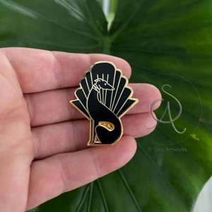Deco Hound Enamel Pin Black and Gold