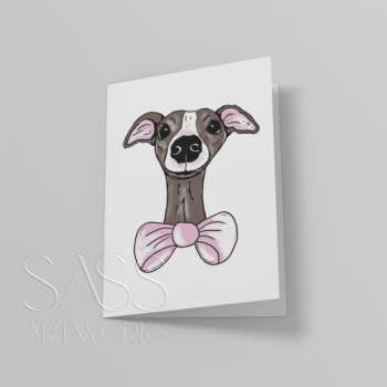 polly a6 greeting card Whippet Greyhound Pup